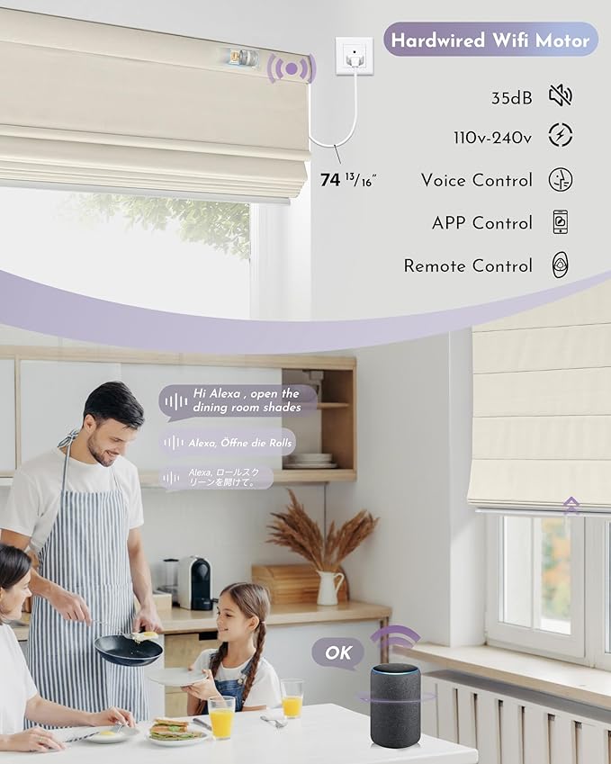 Graywind Smart Roman Shades Compatible - Image 3