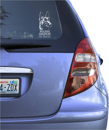 Belgian Malinois Clear Vinyl Decal Sticker for Window, Mechelaar Shepherd Dog Sign Art Print