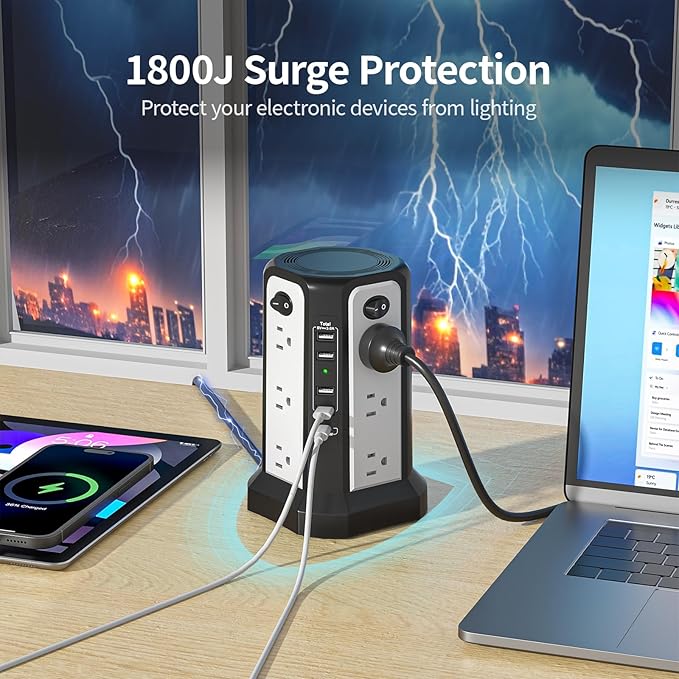 Surge Protector Power Strip Tower - Image 4
