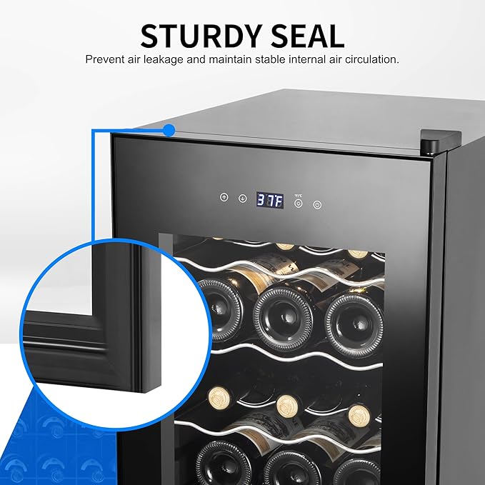Wine Cooler Refrigerator 18 Bottles, Small Wine Fridge Mini Wine Fridge - Image 7