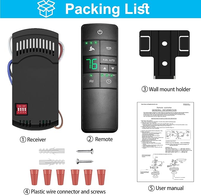 3-Speed Universal Ceiling Fan Remote Control Kit - Image 7