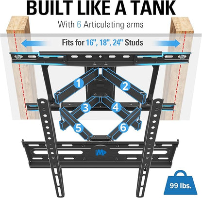 Mounting Dream TV Wall Mount for Most 32-65 Inch TV, Full Motion TV Mount - Image 2
