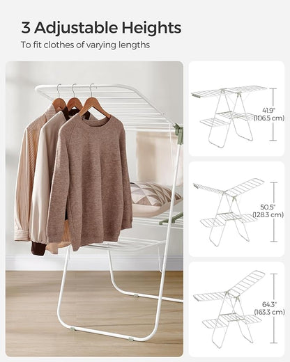 SONGMICS Clothes Drying Rack, Foldable 2-Level Laundry Drying Rack, - Image 5