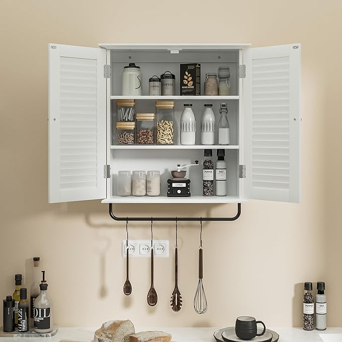 Bathroom Wall Cabinet, Over The Toilet Storage Cabinet, Wooden Wall Cabinet - Image 7