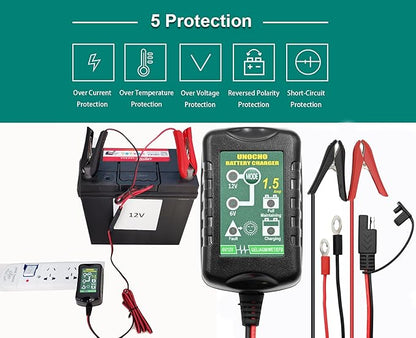 6V 12V Battery Charger 1.5A Automatic Battery maintainer trickle Battery - Image 6
