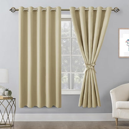 Hiasan Blackout Curtains for Bedroom, 60 x 63 Inches Length - Image 2