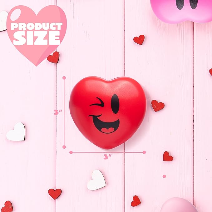 JOYIN 15 Pcs Valentines Day 3 inch Heart Stress Balls Stress Relief Heart - Image 4