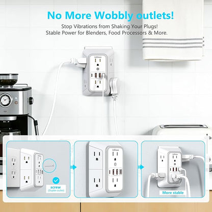 JcBlaon Multi Plug Outlet Surge Protector, Wall Charger - Image 5