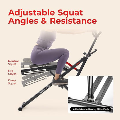 Sunny Health & Fitness Smart Heavy Duty Row-N-Ride, Squat Assist Trainer - Image 4