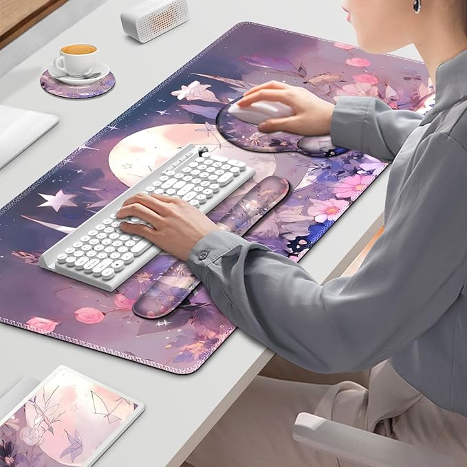 Large Desk Mat, Gaming Mouse Pad, Desk Pad Protector, XXL Mousepad + Keyboard - Image 7
