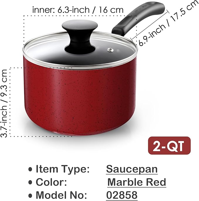 Cook N Home Non Stick Sauce Pan, 2 Quarts Saucepan - Image 2