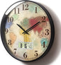 Modern Round Retro Digital and Analog Wall Clock Silent Calendar Colorful World by SCOAGE
