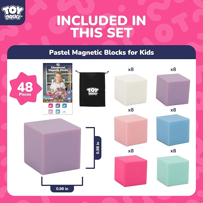TOY Life 48 Pcs Magnetic Blocks Ages 3-5, Magnetic Building Blocks - Image 3