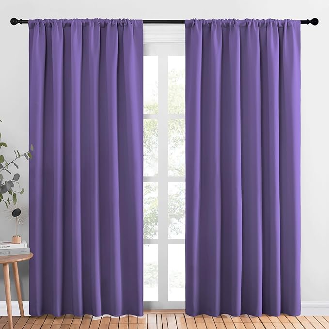 NICETOWN Living Room Curtains, Lilac Purple, 1 Pair, 70 x 84-inch, Home by NICETOWN