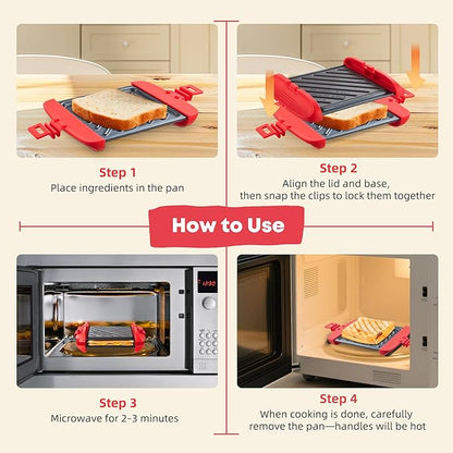 Microwave Sandwich Maker, Microwave Toastie Maker, Snack Maker & Panini Press - Image 6