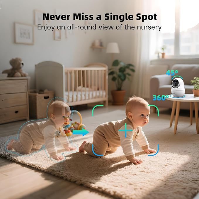 7" 1080P Full HD Split-Screen Baby Monitor, 100 Hrs 5000mAh Battery Runs 4 Days - Image 6