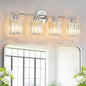 FDPBY Modern 4 Light Crystal Vanity Light, Chrome Vertical Bathroom Light by FDPBY