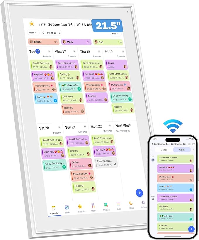 Canupdog 21.5 Inch Digital Calendar, Electronic Planner & Chore Chart by CanupdogDigitalPhotoFrame