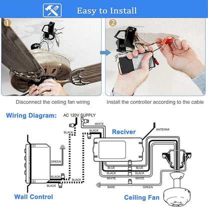 Universal Ceiling Fan Wall Remote Control Kit Replacement - Image 7
