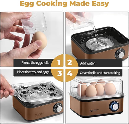 Annie & Mia Design Electric Egg Cooker, Stainless Steel 8 Egg Capacity egg - Image 4