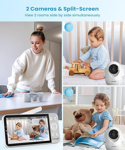 ieGeek 5.5’’ Split-Screen Baby Monitor, 2.5K UHD Baby Monitor - Image 2
