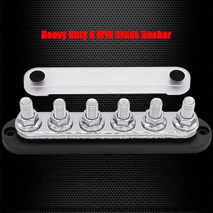 6 x M10 Studs Power Distribution Block Bus Bar 12V, Ampper 7" HD 300A Marine - Image 3