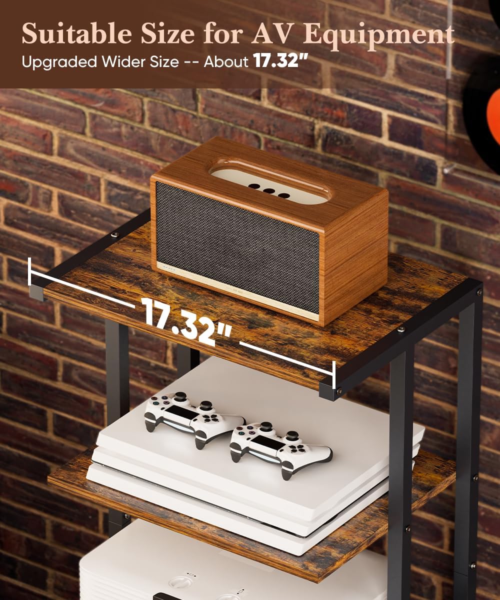 17.3" Game Console Stand, 4-Tier Gaming Consoles Shelf for Living Room, ...