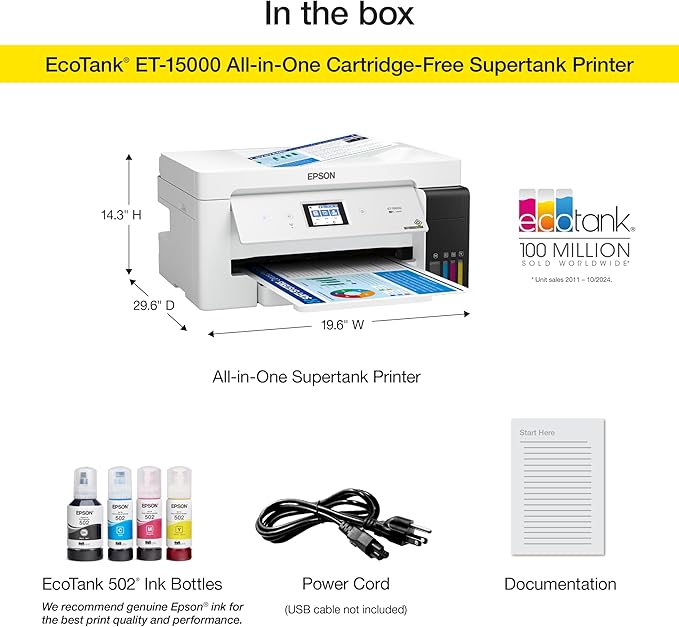 Epson EcoTank ET-15000 Wireless Color All-in-One Supertank Printer - Image 5