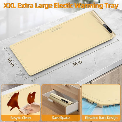 Graphene Food Warming Mat, Extra Large Electric Warming Tray - Image 3