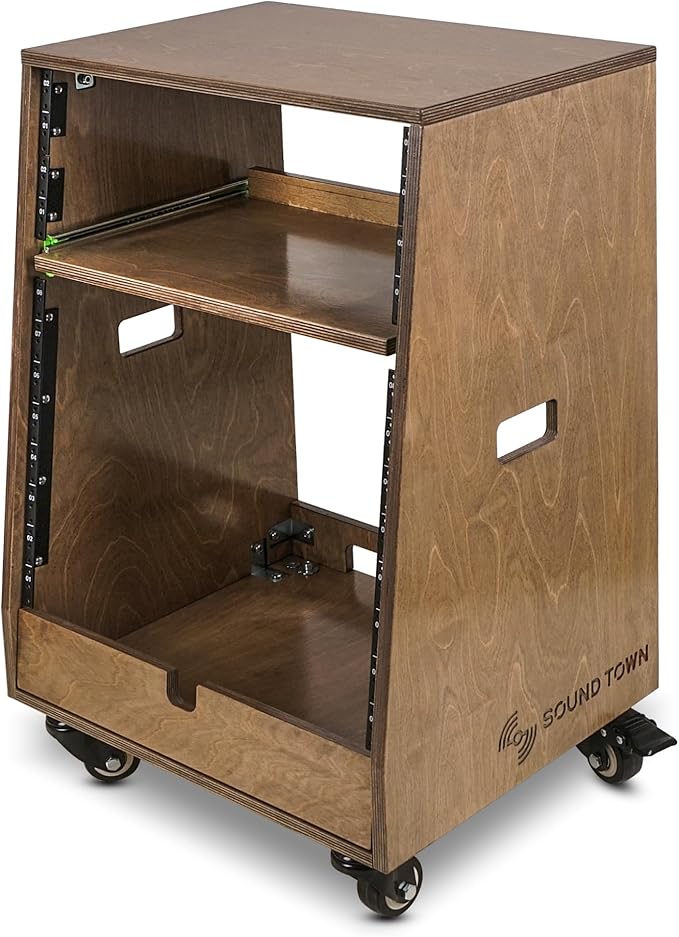 Sound Town DIY Slanted 12U Studio Rack, - Image 2