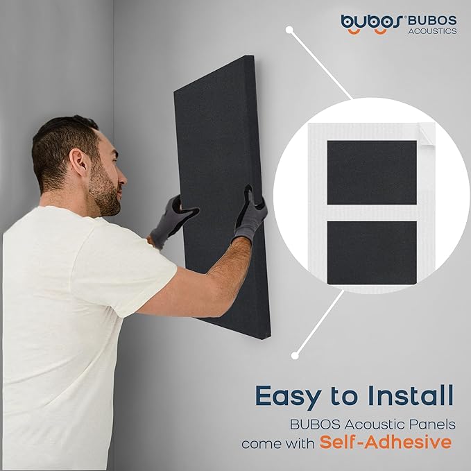 BUBOS 4 PCS Fabric Acoustic Panels, 23.6''x11.8''x2'' Sound Proof Panels - Image 8