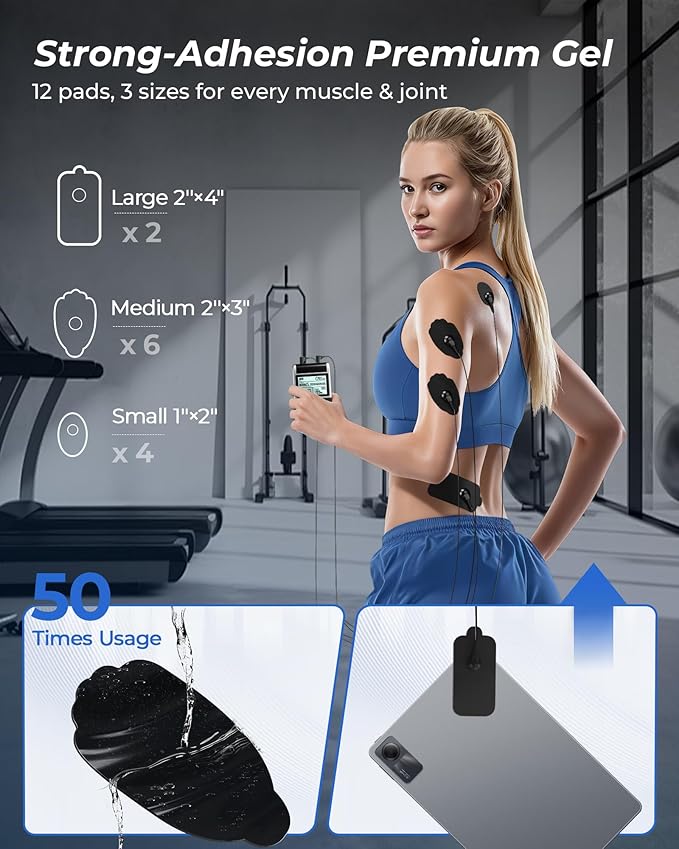 KingPavonini 4-IN-1 TENS Unit Muscle Stimulator, DIY & TENS & EMS & MASS - Image 5