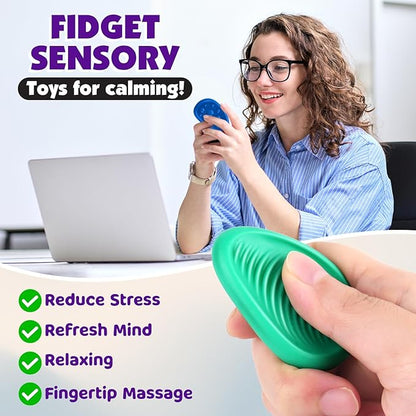 Fidget Toys Adults Sensory Stone: 6 Pack Textured Worry Stone - Image 5