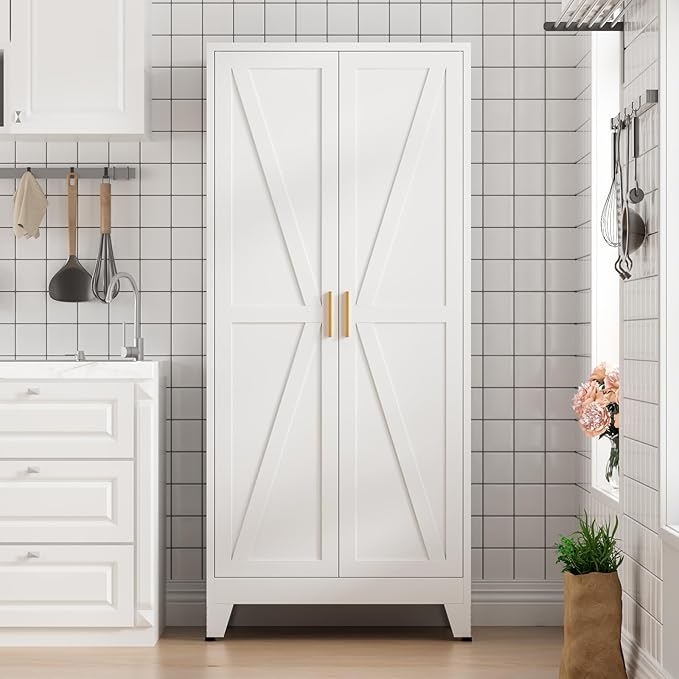 COFaR 5 Tier Metal Farmhouse Storage Cabinet - Image 8