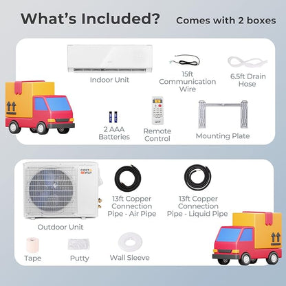 COSTWAY 24000 BTU Wifi Enabled Mini Split Air Conditioner & Heater, Energy - Image 6