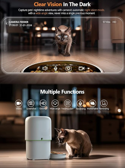 Automatic Cat Feeder with Camera - 5G WiFi Auto Cat Food Dispenser - Image 4