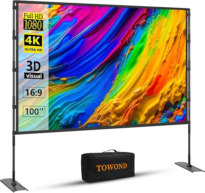 TOWOND Projector Screen and Stand, 100 inch Outdoor Projector Screen Indoor by TOWOND-JLFOfficial