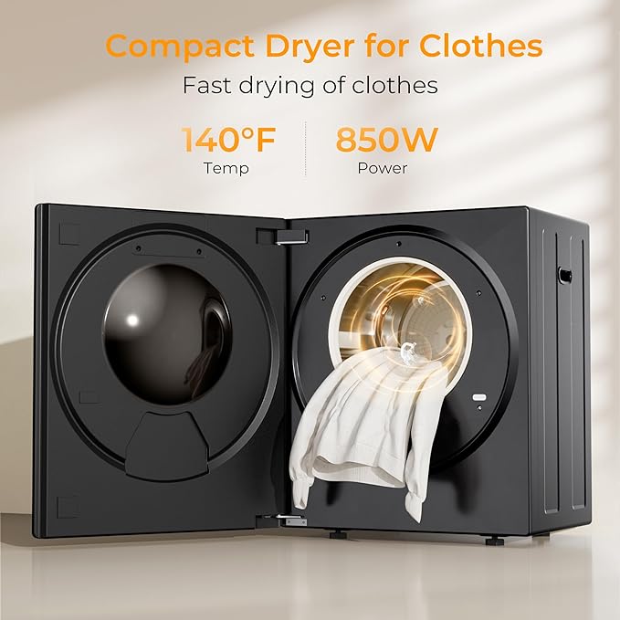 EUHOMY 1.5 Cu.ft. Portable Clothes Dryer, 850W Compact Dryer - Image 2