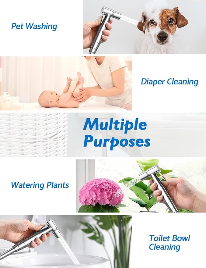 Chrome Handheld Bidet Sprayer, Jet Sprayer - Image 5