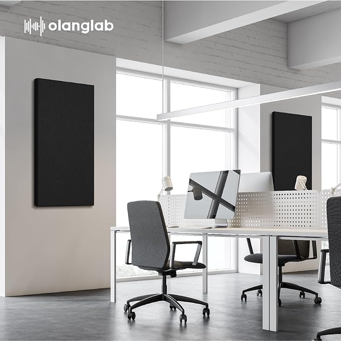 Olanglab Sound Absorbing Acoustic Wall Panels 2 Pack, Large Fabric Wrapped - Image 3