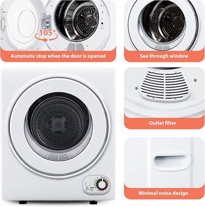 Euhomy Portable Dryer 1.5 cu. ft., 850W Powerful Clothes Dryer - Image 5