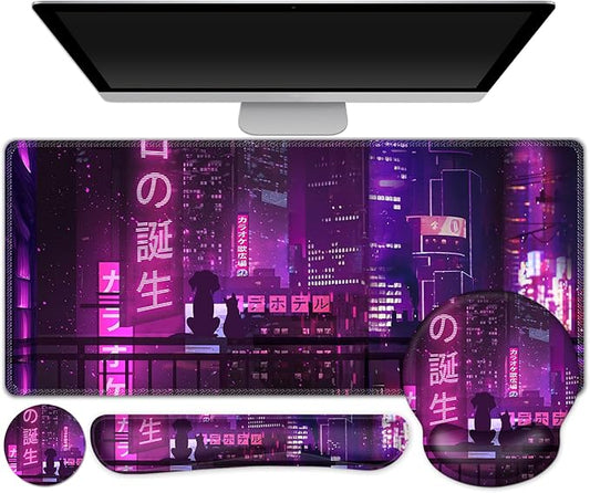 Gaming Mouse Pad, Large Desk Mat, Cute Desk Pad, 4in1 XXL Mousepad + Keyboard by ToLuLu