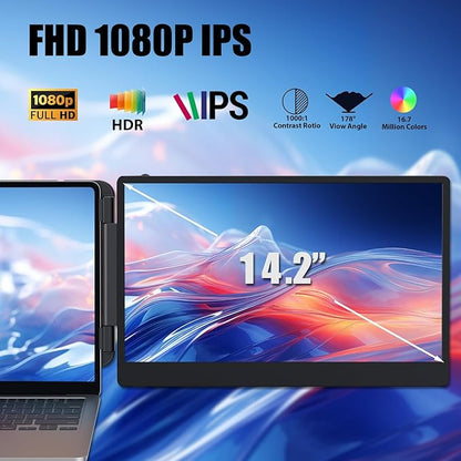 14'' Screen Extender Portable Laptop Plug-play, 1080P IPS Laptop Monitor - Image 2