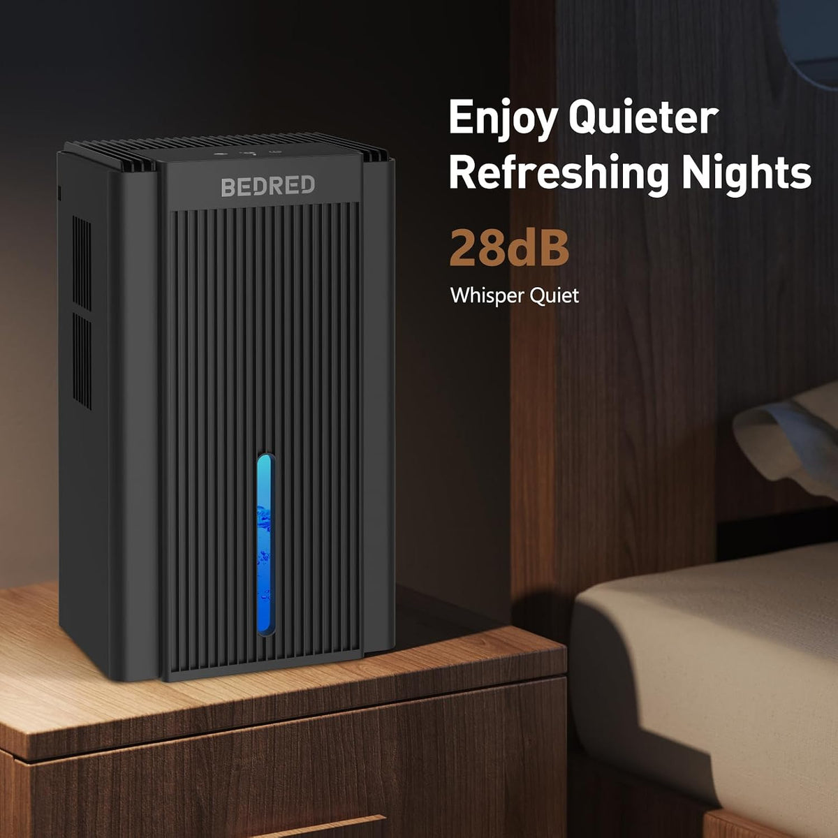 bedred dehumidifier, 95oz dehumidifier for home 1000 sq.ft on a desk or shelf