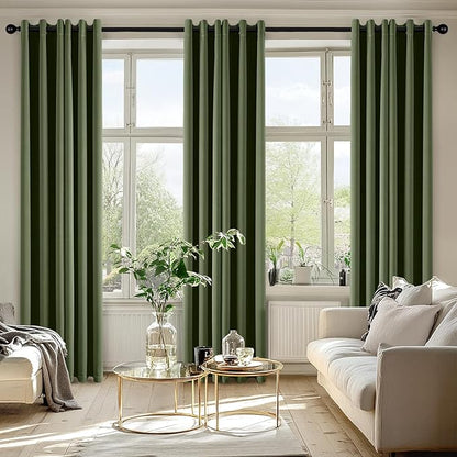 MIULEE Olive Green Blackout Curtains - Image 6