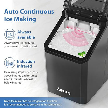 Aeitto Nugget Ice Maker Countertop, Rapid Ice Release in 5 Mins, Large Capacity - Image 6