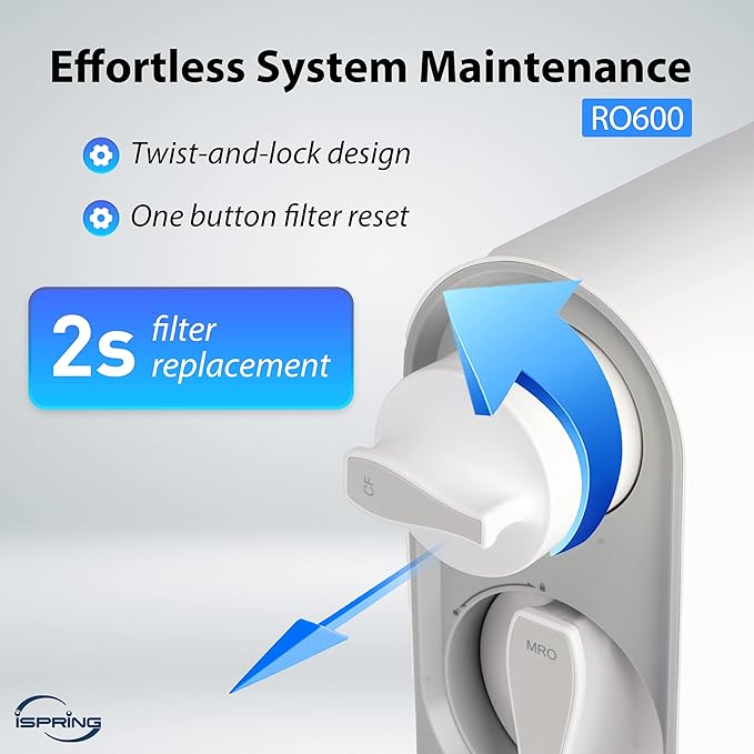 iSpring RO600ORB Tankless Reverse Osmosis System Under Sink, 600 GPD Fast Flow - Image 4