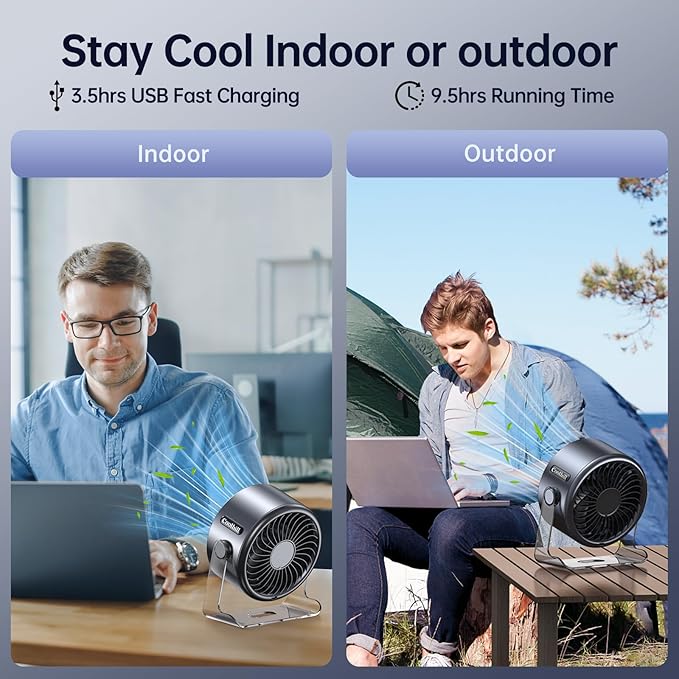 Coolhill USB Desk Fan for Bedroom: 100 Speeds Digital Display Quiet Table Fan - Image 4