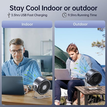 Coolhill USB Desk Fan for Bedroom: 100 Speeds Digital Display Quiet Table Fan - Image 4