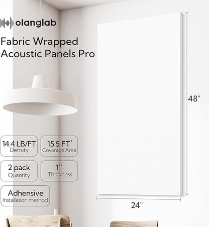 Olanglab Acoustic Panels 2 Pack, Fabric Wrapped Sound Proof Foam Panels - Image 2